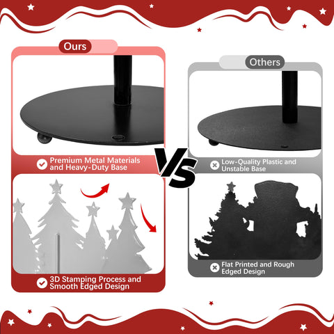 Decorative Christmas tree accents on the Ajiusmm towel stand enhance ambiance.