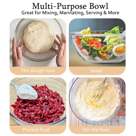 Ajrwiiy durable glass bowl simplifies cleanup after baking and mixing.