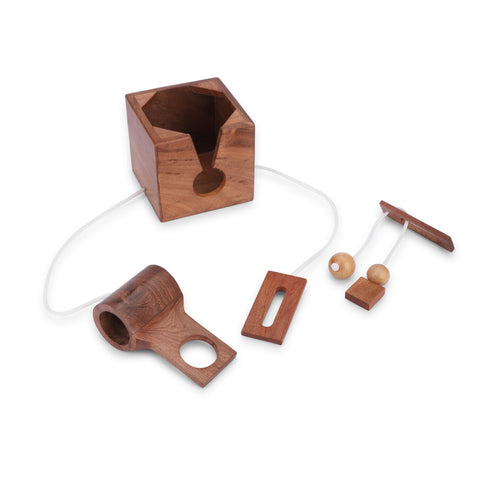 Ajuny bottle secure holding keeps wine safe while guests solve the puzzle.