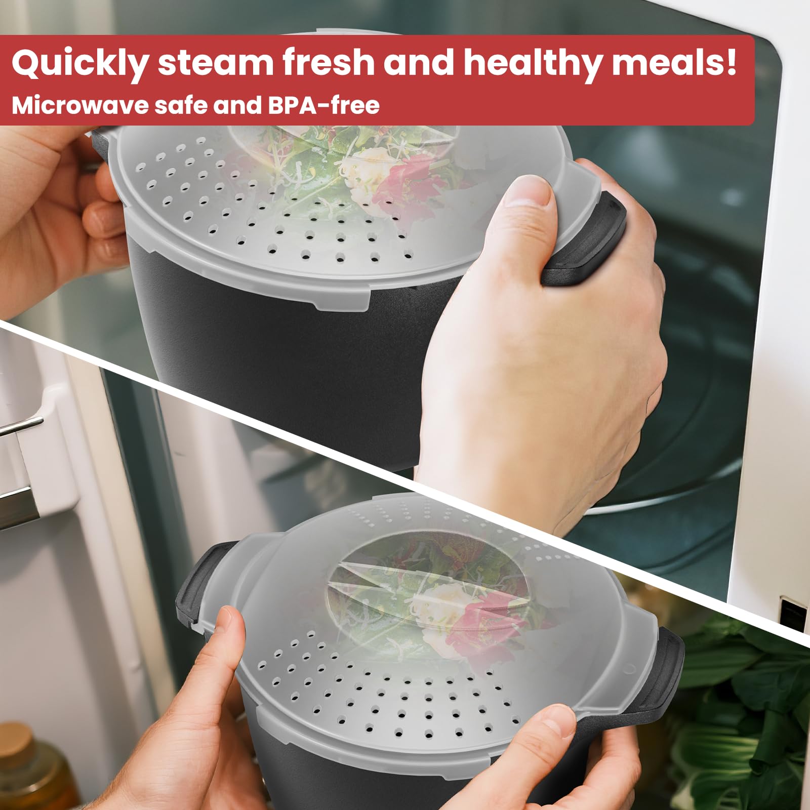 AJXX steamer inner wall shows measurement marks for precise cooking