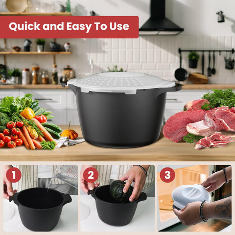 AJXX filter holes balance moisture to keep vegetables crisp in steamer
