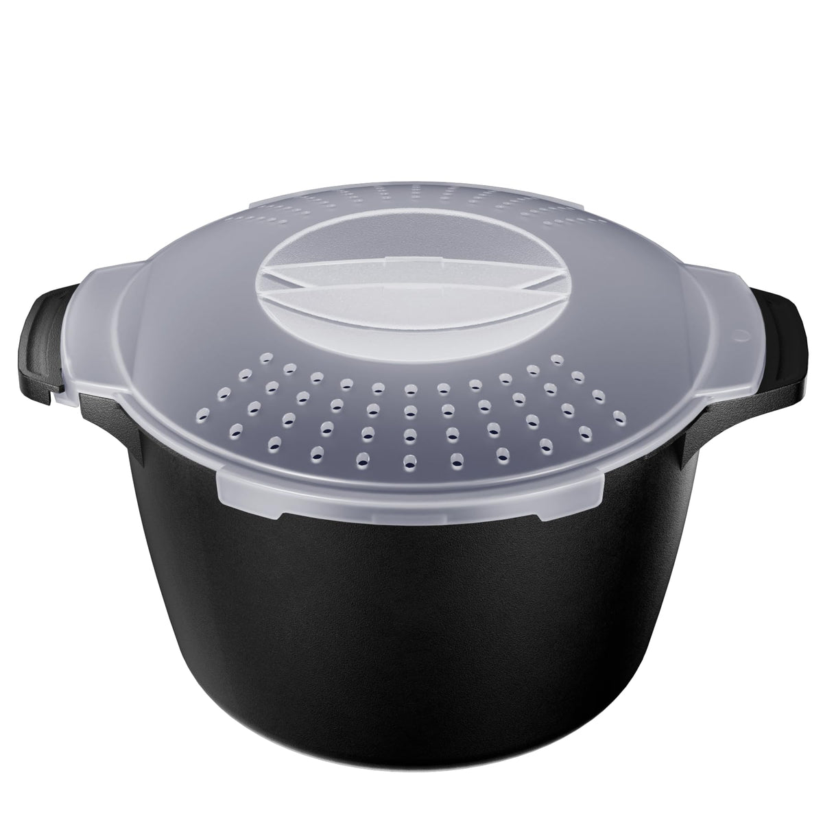 AJXX large microwave steamer 2qt with lid closed for spill-free cooking
