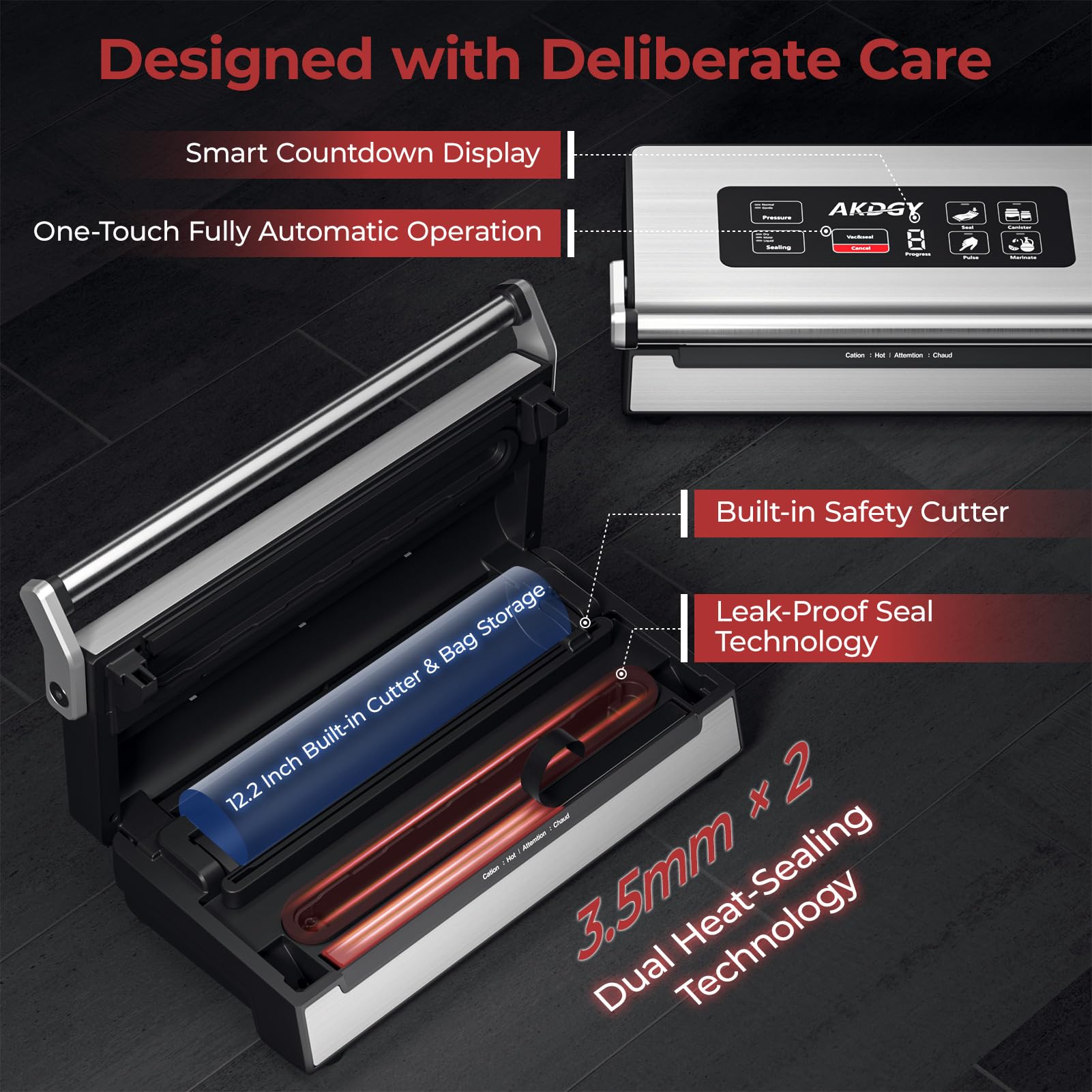AKDGY easy-lock handle enables one-handed operation with a comfortable grip