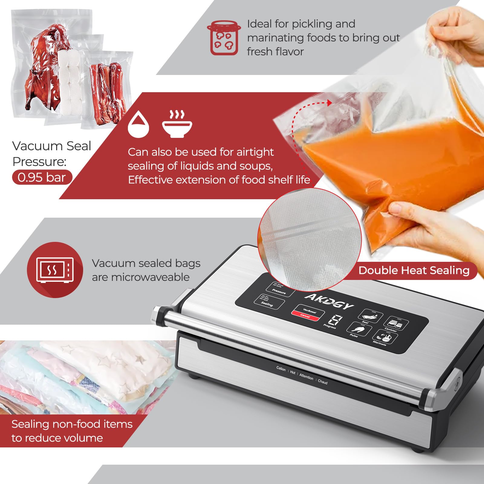 AKDGY removable vacuum tank allows simple cleaning and maintenance