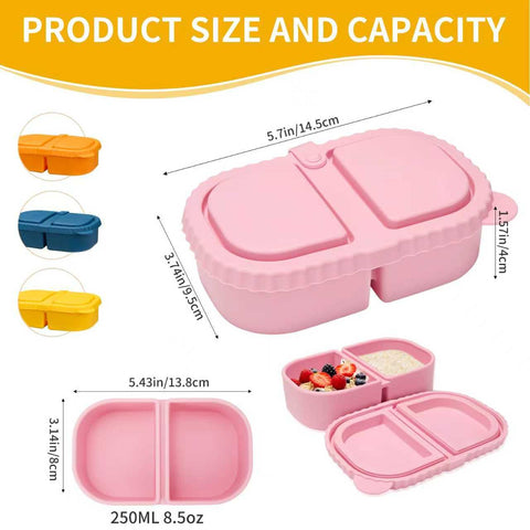 AKGGBOOOM two-compartment bento design keeps foods separated for balanced meals