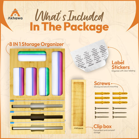 Akhawa three dedicated slots for foil, wrap, and parchment improve organization.