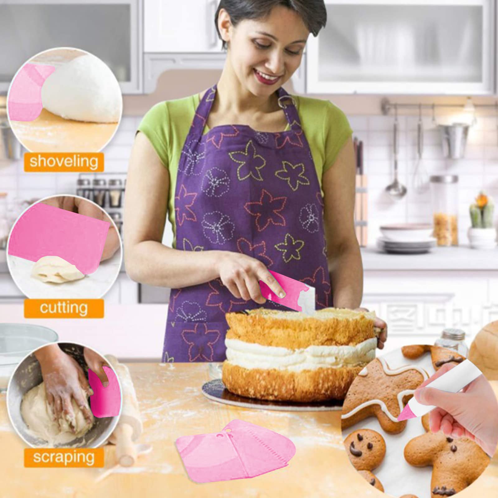 AKHMLEF 360-turntable with non-slip base for smooth, precise cake decorating