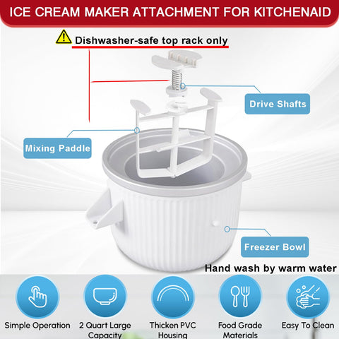 Akiosk 2-quart freezer bowl keeps ingredients cold for quick freezing.