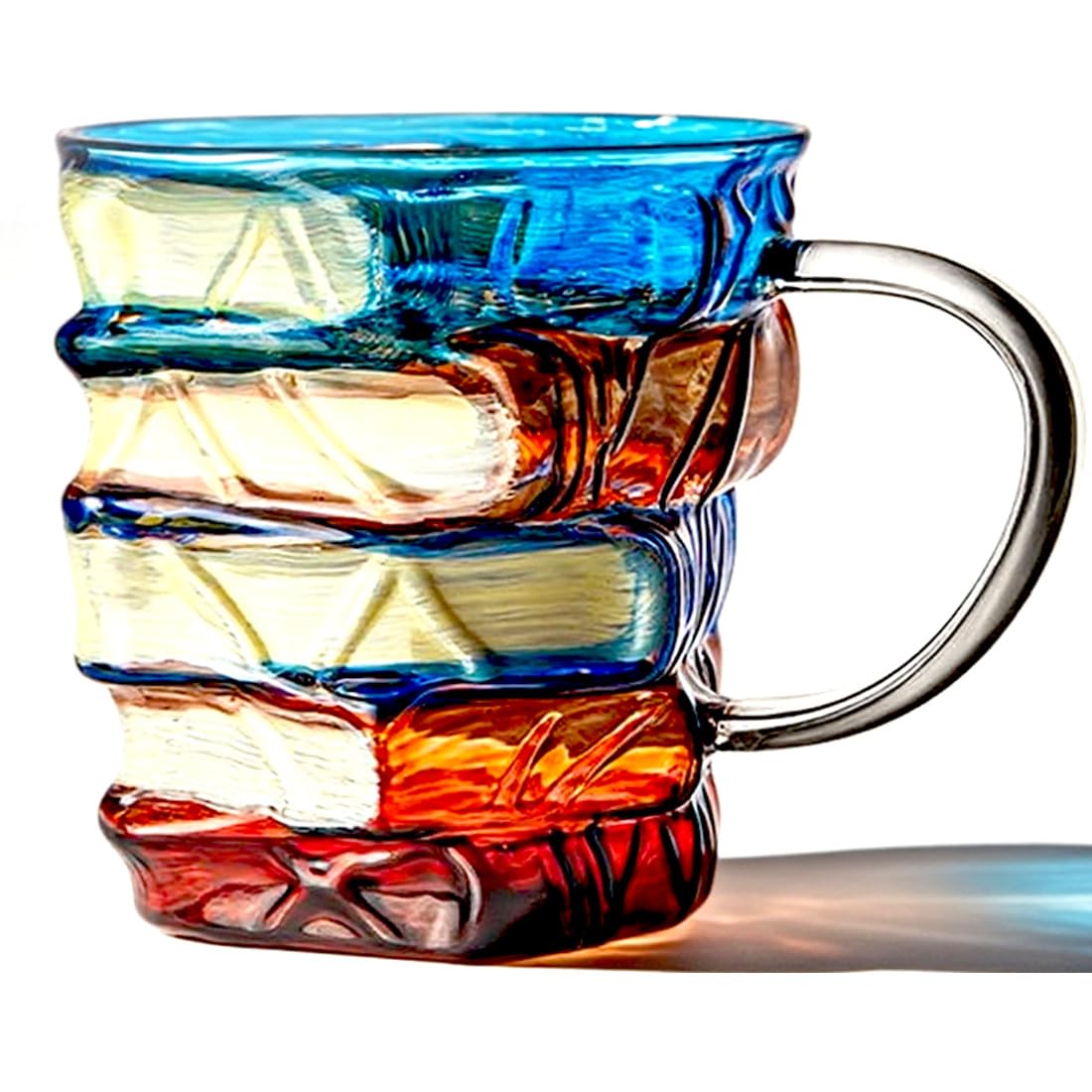 AKLOZYX artistic book-stack mug with literary design for desk decor and sipping