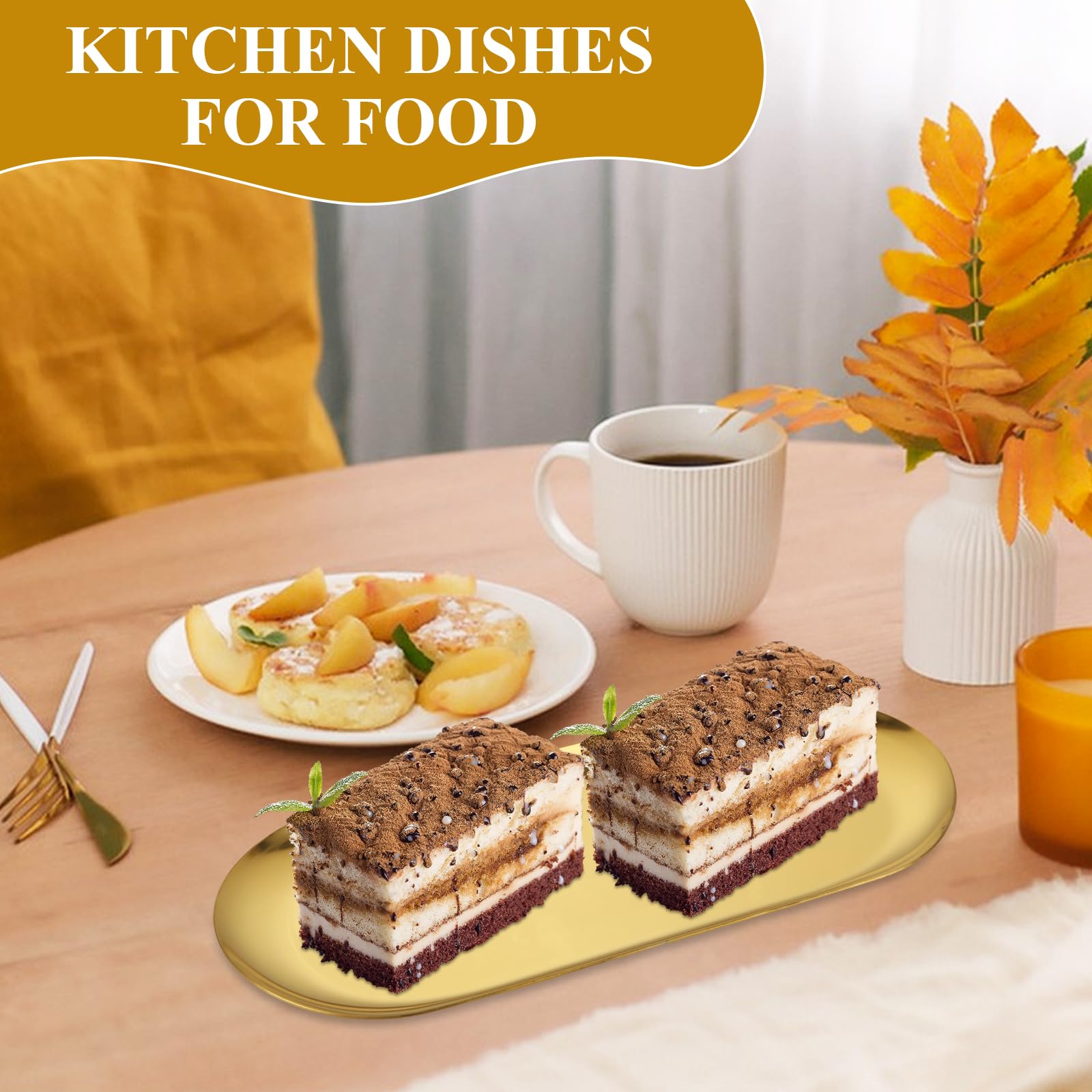 AKOLAFE gold appetizer tray ideal for party snacks and canapes.