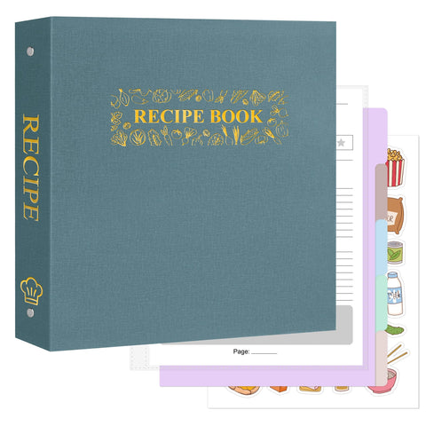 AKONEGE Recipe Binder cover shows a durable waterproof linen hardcover protecting your recipes
