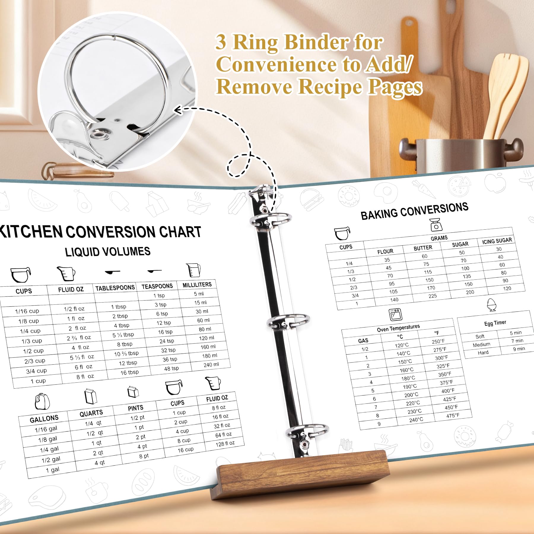 AKONEGE recipe cards 8-5x11 provide ample space to track prep time and ingredients