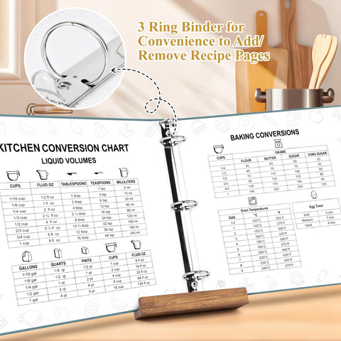 AKONEGE recipe cards 8-5x11 provide ample space to track prep time and ingredients