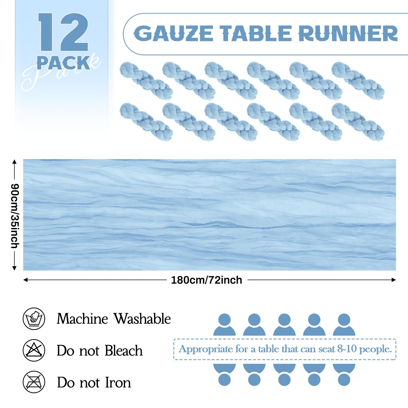 Aktor boho gauze table runner wedding decor for rustic yet refined ambiance.