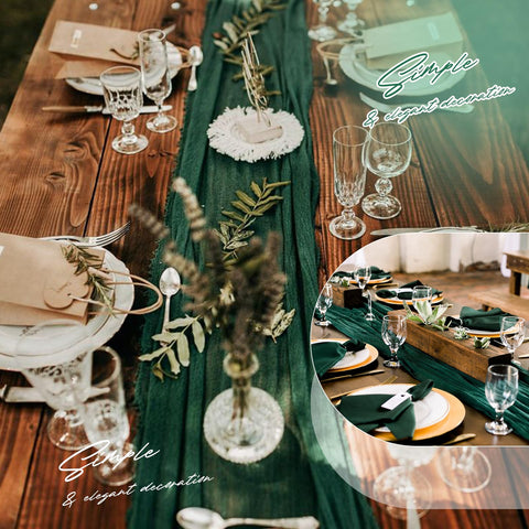 Care guidance for Aktor emerald green table runner to preserve texture and color.