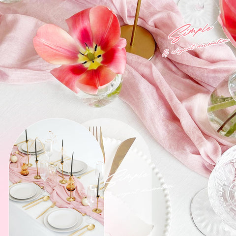 Aktor pink cheesecloth table runners suitable for gifts or parties.