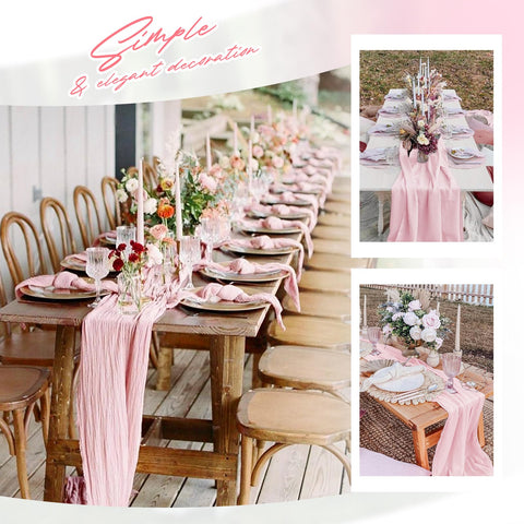 Aktor pink table runner care and washable fabric for reuse.