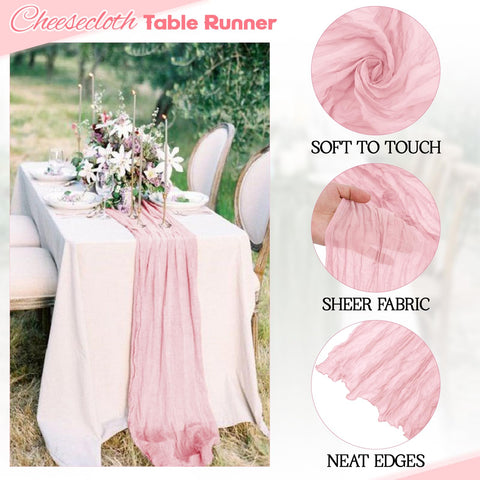Aktor pink table runner on wedding table creates soft romantic ambience.