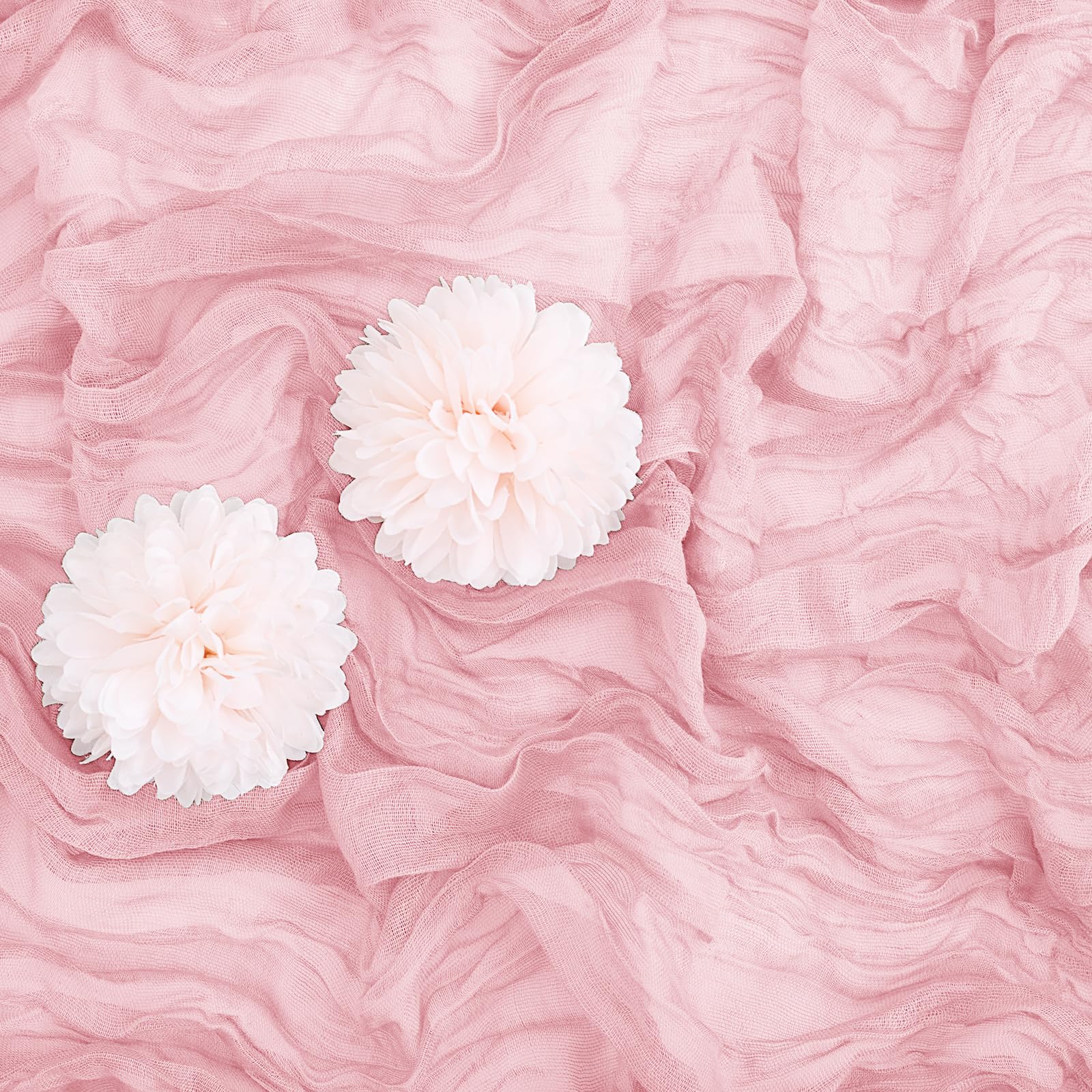 Aktor pink table runner wrinkle texture close-up highlighting boho charm.
