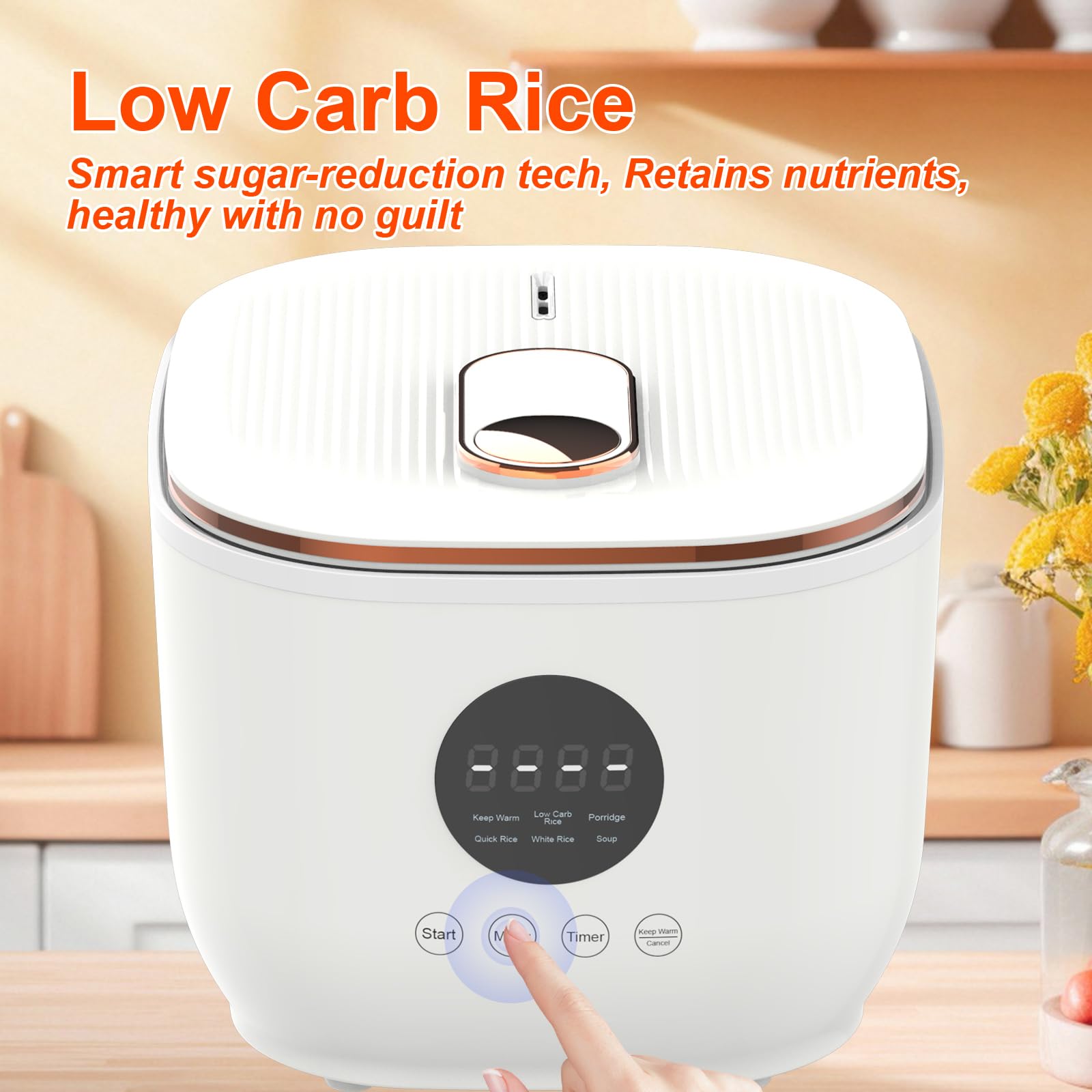 Akureo 3L inner ceramic pot close-up emphasizes non-stick ease and cleaning.
