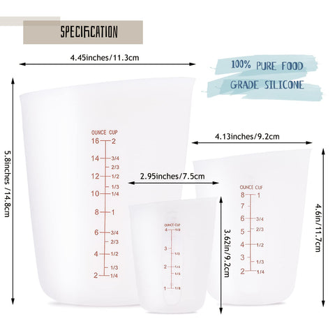 Alaeseje 125ml silicone measuring cup showing metric and ounce scales for versatile use.