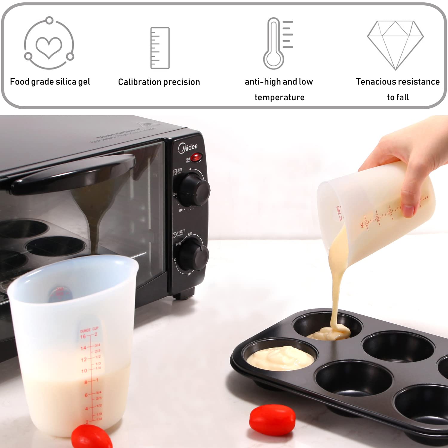 Alaeseje stackable cups save space when stored.