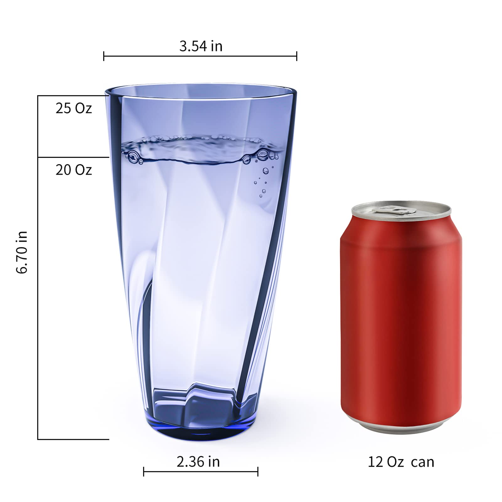 Alaiselit plastic highball glasses 25oz blue, dishwasher-safe and easy to clean after gatherings.