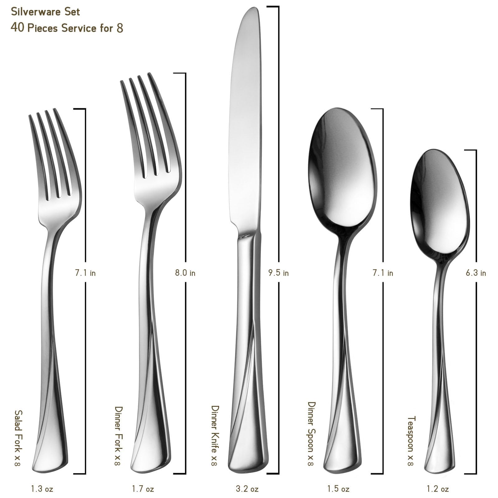 Alata Alice dinner fork with strong cut lines for contemporary tables.