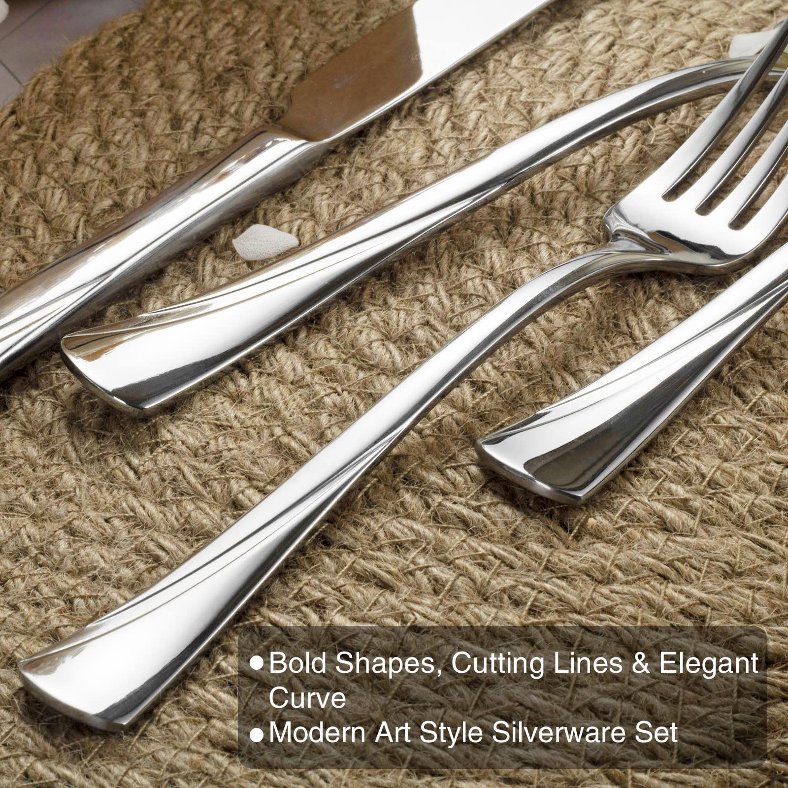 Alata Alice dinner knife with modern design and bold lines.