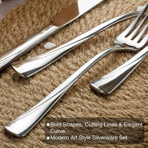 Alata Alice dinner knife with modern design and bold lines.