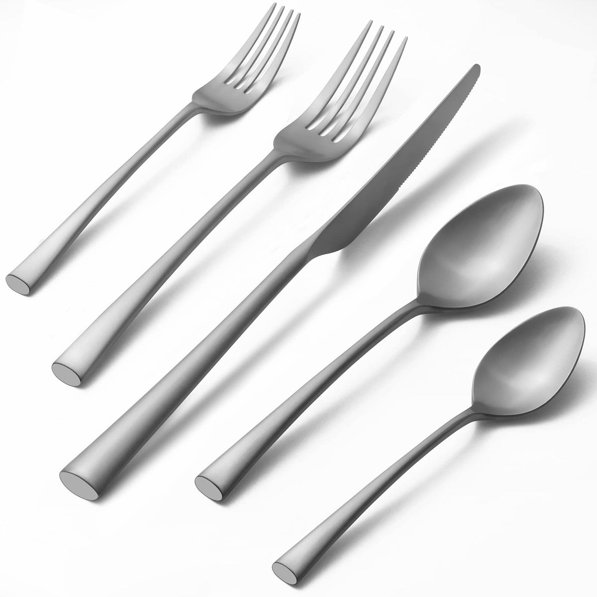 Alata Bailey 20-piece flatware set front view on a modern table