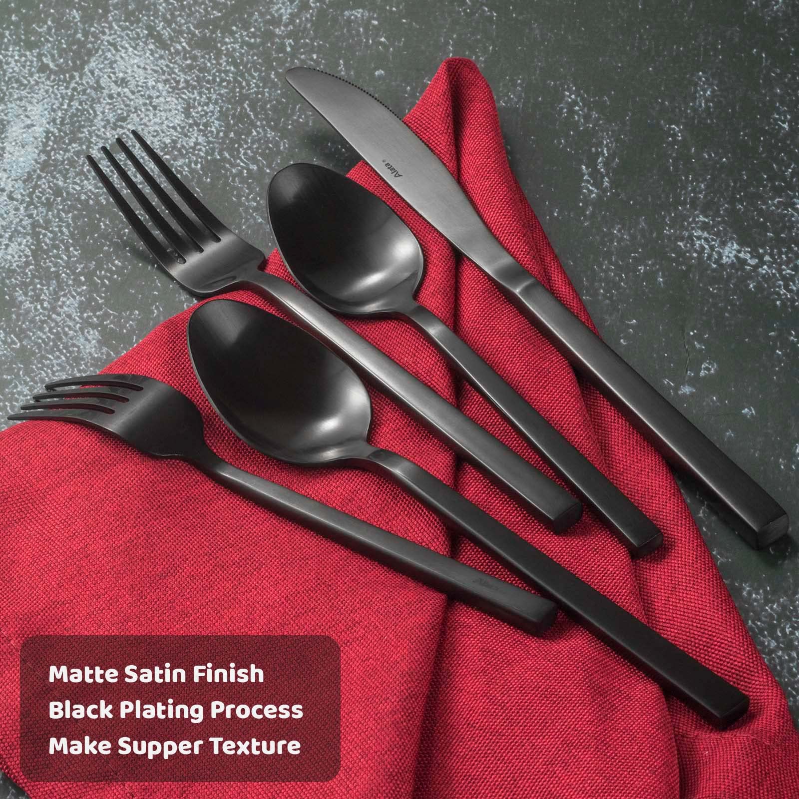 Alata Cube Black salad fork designed for precise bites at meals.