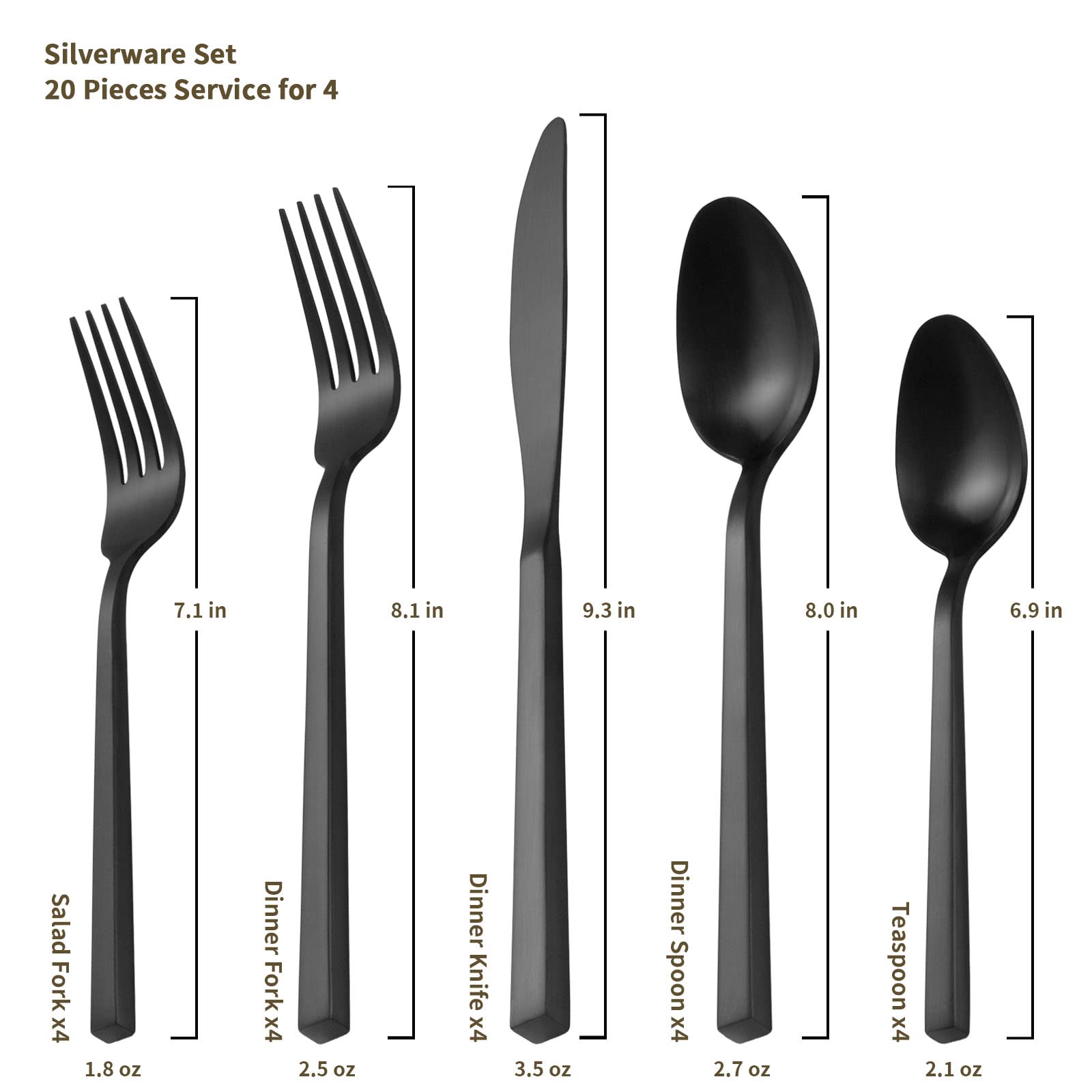 Alata Cube Black teaspoon ideal for desserts and beverages.