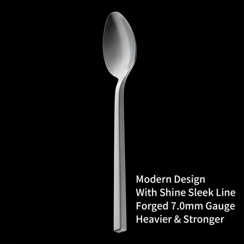 Alata Cube dinner fork showcases the satin finish for a modern table look.