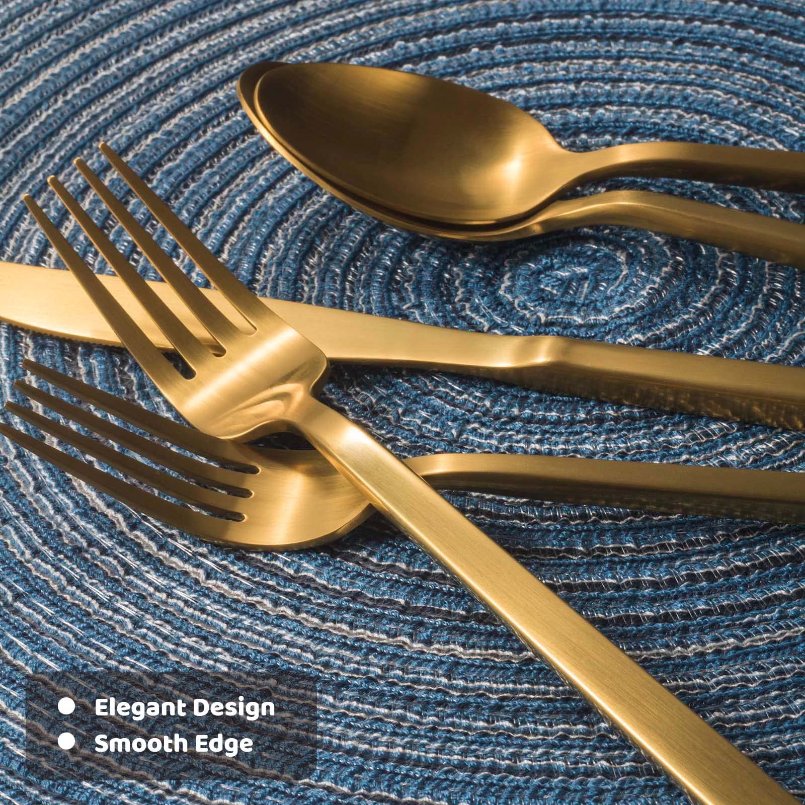 Alata Cube Gold 20-Piece Flatware modern-dining-design for a contemporary table.
