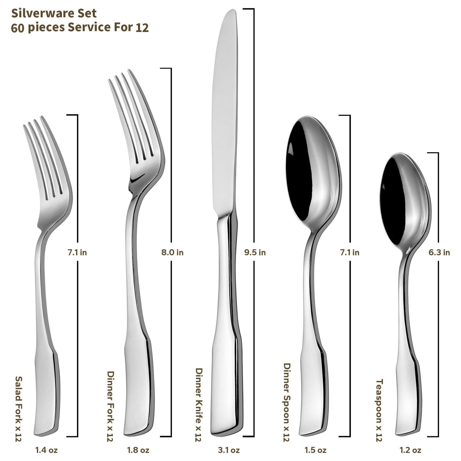 Alata Kate mirror polish finish on flatware for a bright, polished table