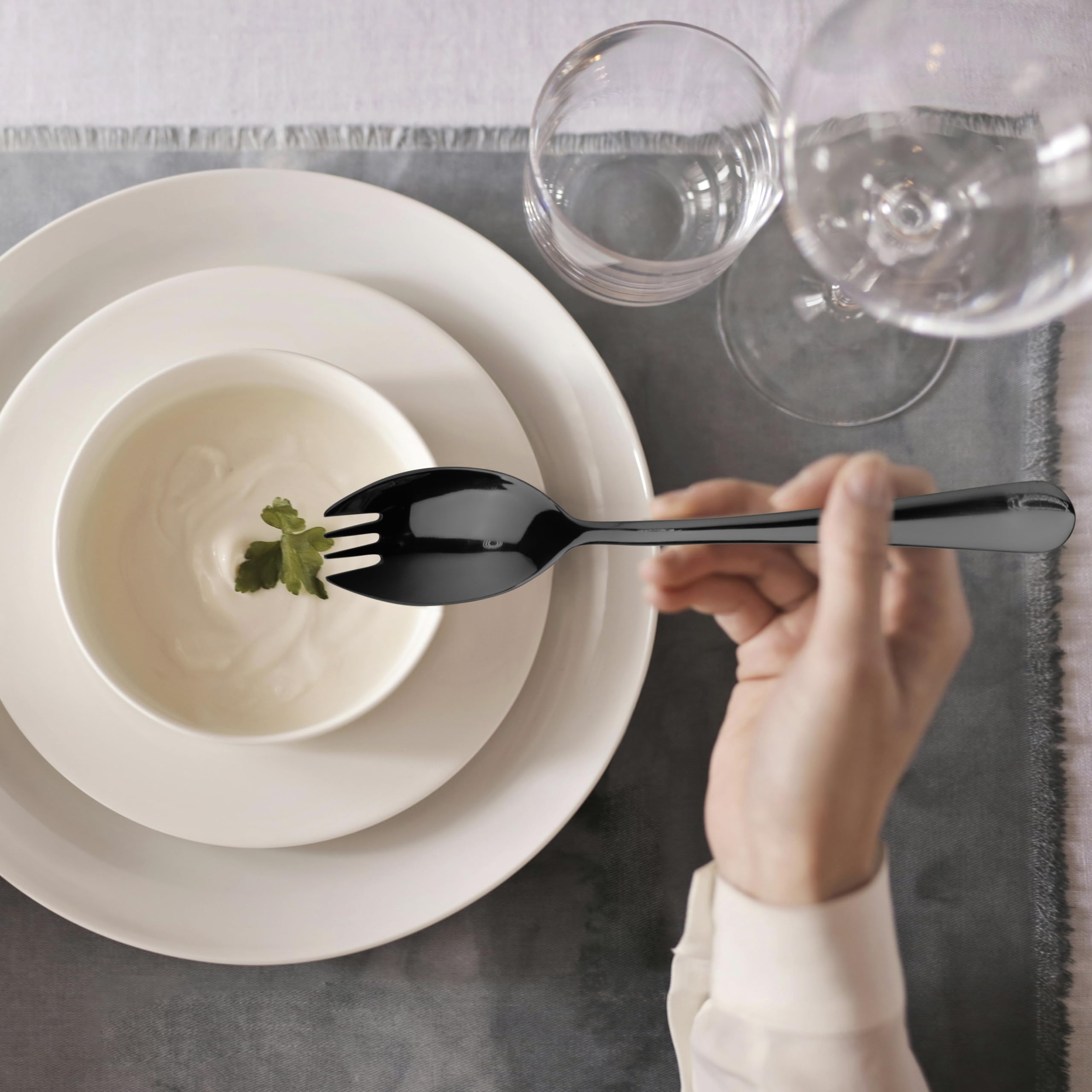 Alata dishwasher-safe sporks simplify cleanup after meals.