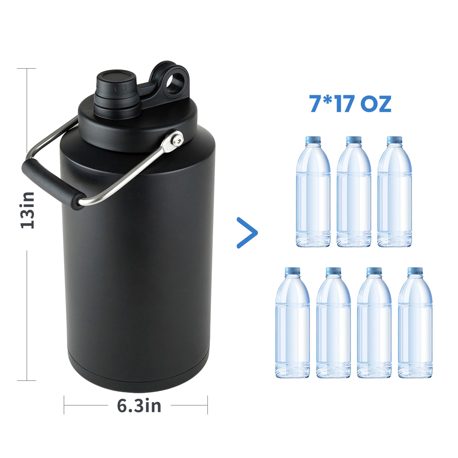 Alathote water jug with non-slip handle for secure grip during hikes.