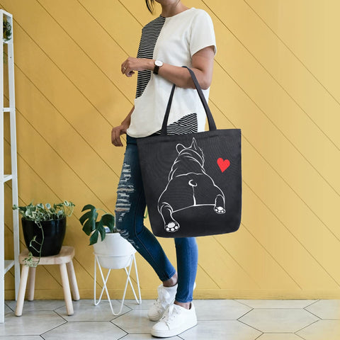 ALAZA Funny Bulldog tote dimensions 40x50x13 cm for spacious carry.