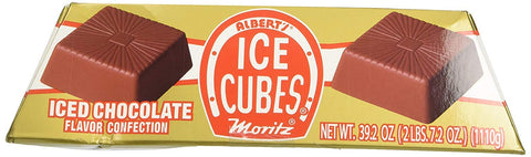 Albert's Chocolate Ice Cubes close-up—creamy texture and glossy cocoa detail.