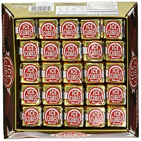 Albert's Chocolate Ice Cubes packaging—individually wrapped for freshness and cleanup ease.