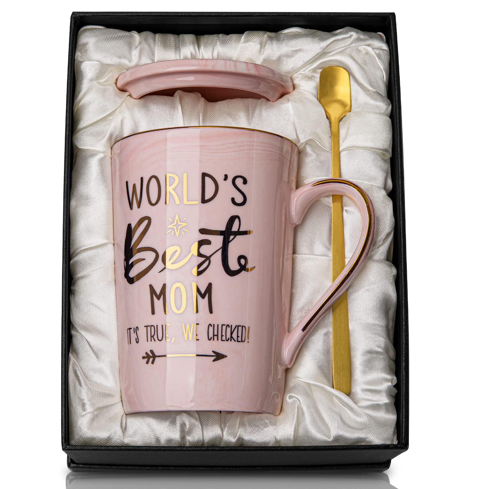 ALBISS mom mug with gold print, ideal gift for celebrations.