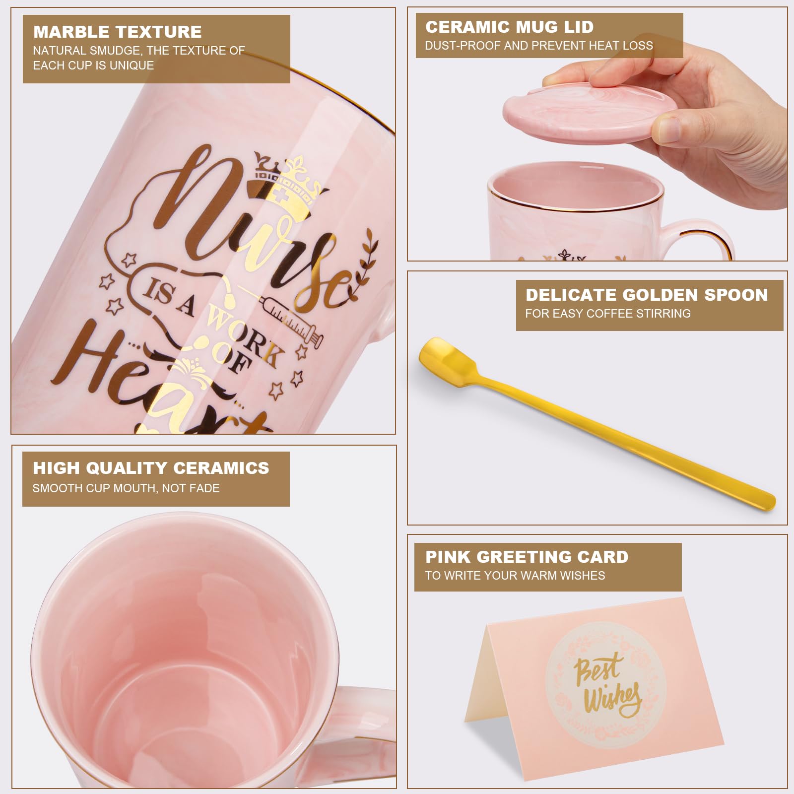 ALBISS nurse mug 14oz capacity for generous servings.