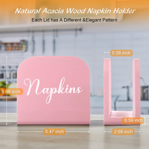 ALELION pink napkin holder on countertop keeps napkins neat and reachable.