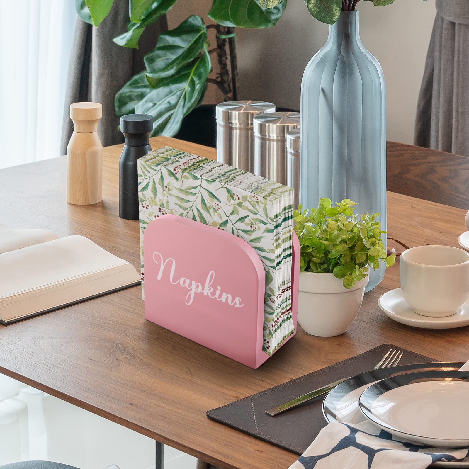 ALELION pink napkin holder makes a thoughtful gift for gatherings and holidays.
