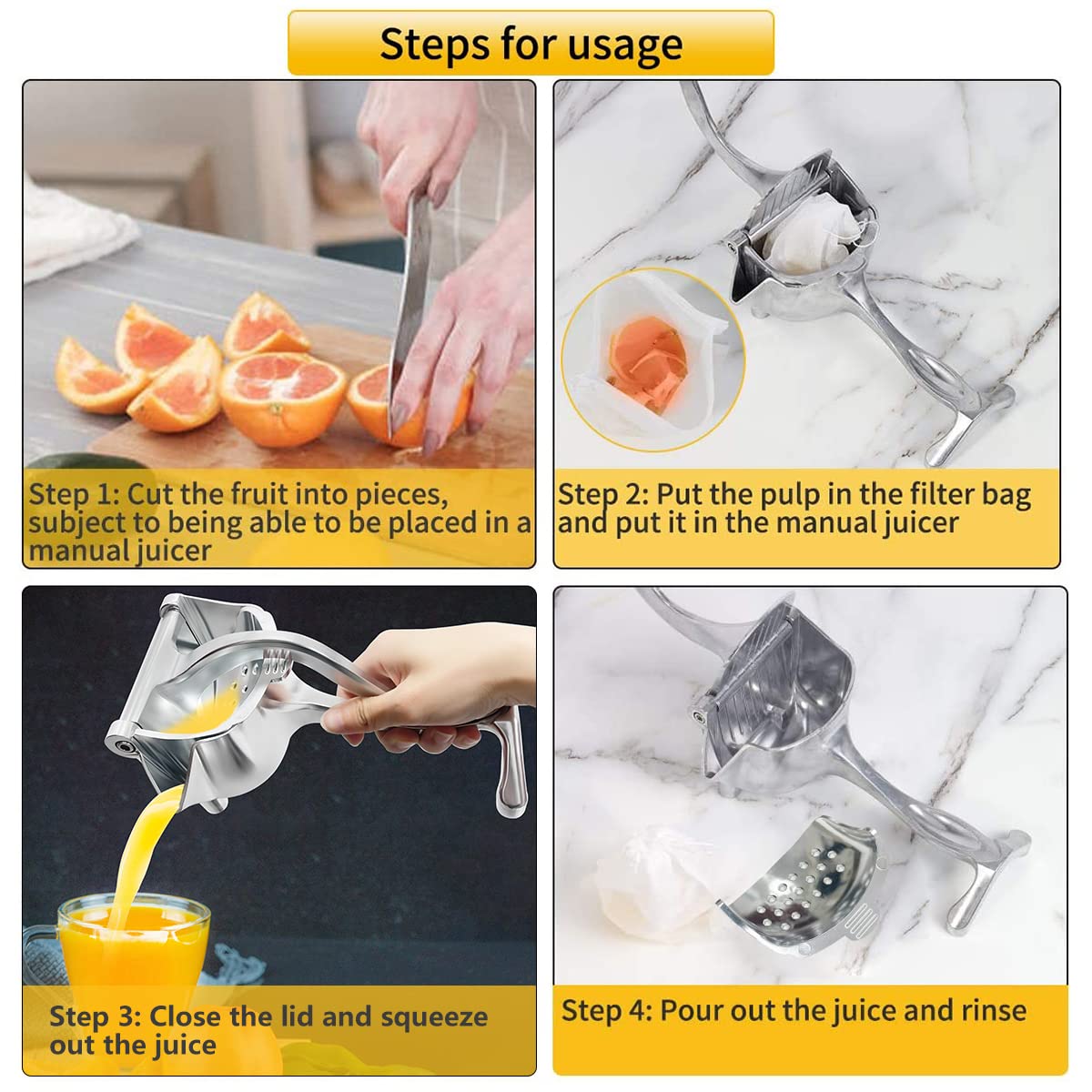 ALEEHAI Stable base keeps the juicer steady during pressing.