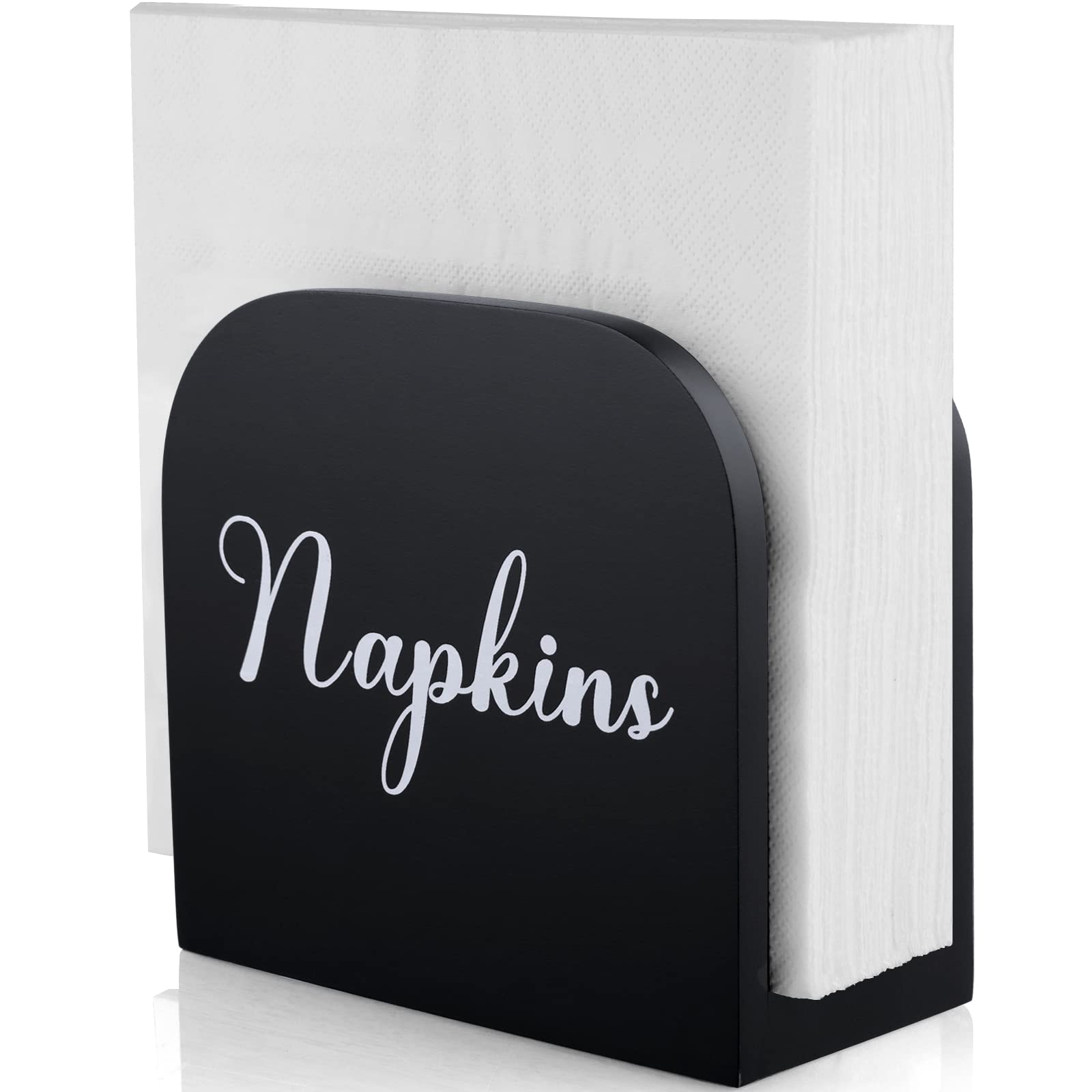 ALELION black napkin holder on table, sturdy design keeps napkins accessible