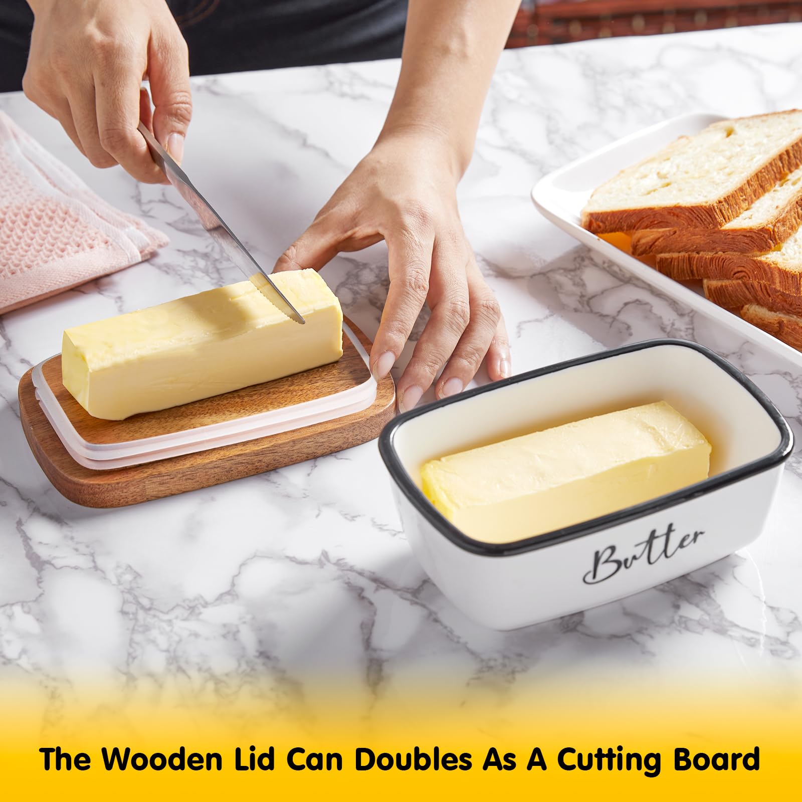 ALELION butter dish on countertop blends retro charm with everyday practicality.