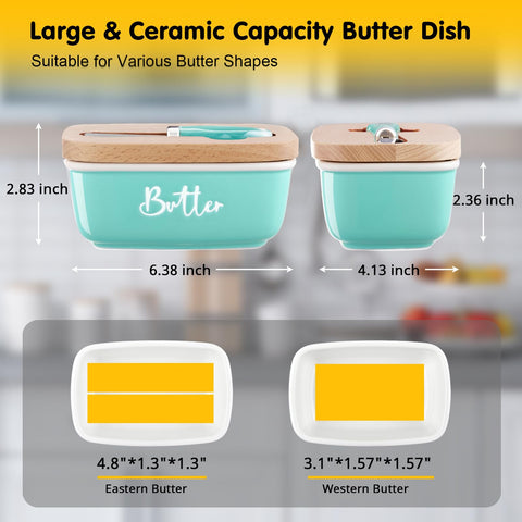 ALELION butter dish lid groove and knife rest keeps utensils handy.