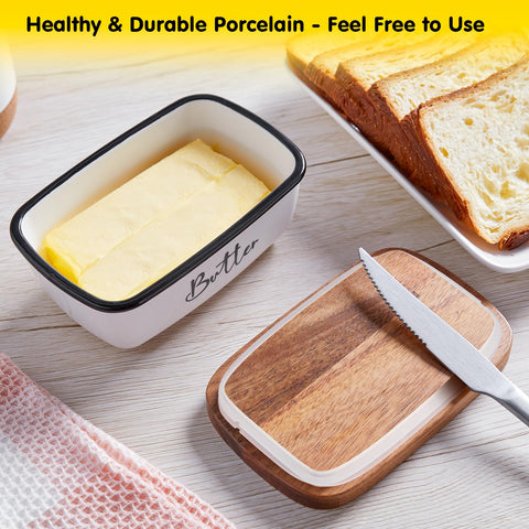 ALELION butter dish on kitchen counter enhances modern and country-style decor.